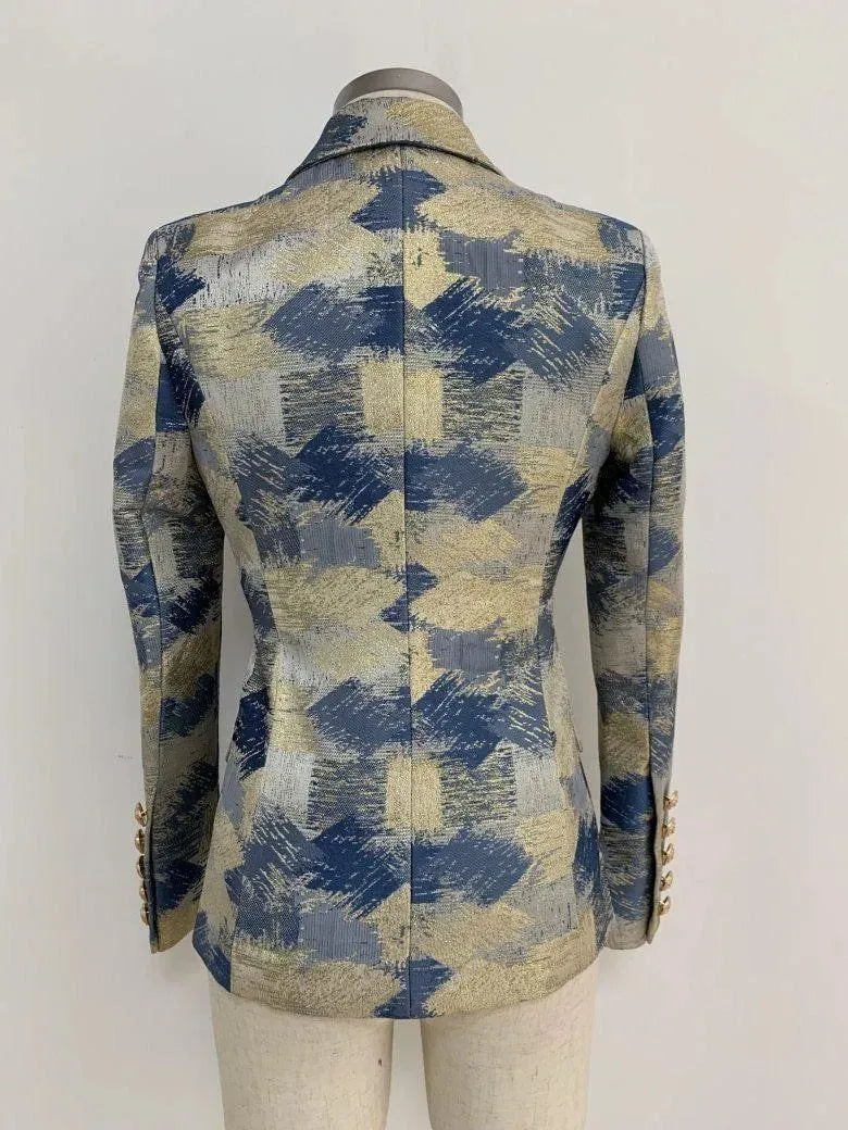 Heidi-Mode | Jacquard Blazer Damen - Lässig - Bedruckt