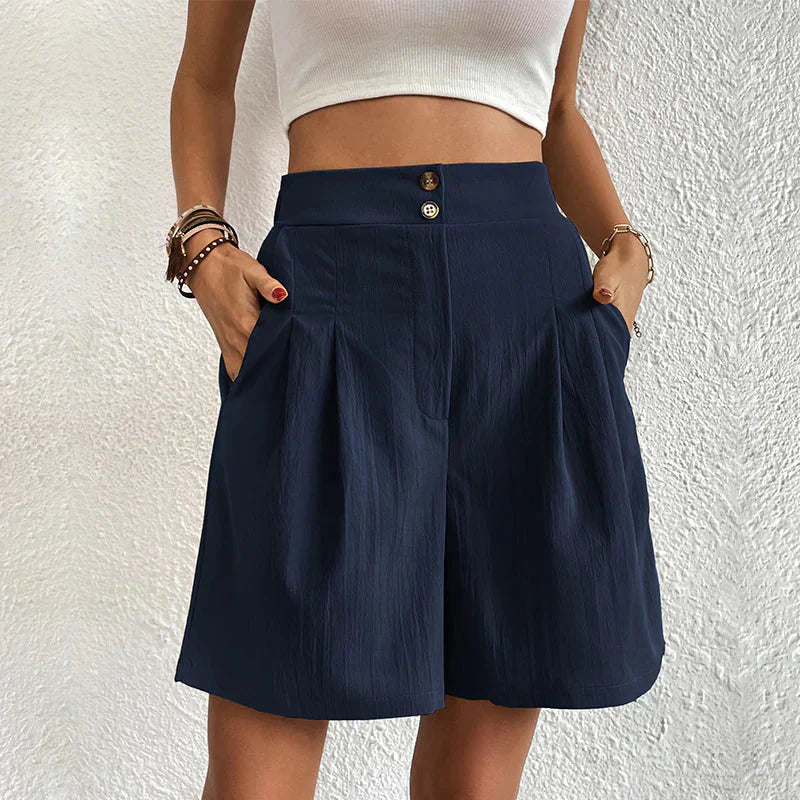 Hochtaillierte Shorts mit weitem Bein