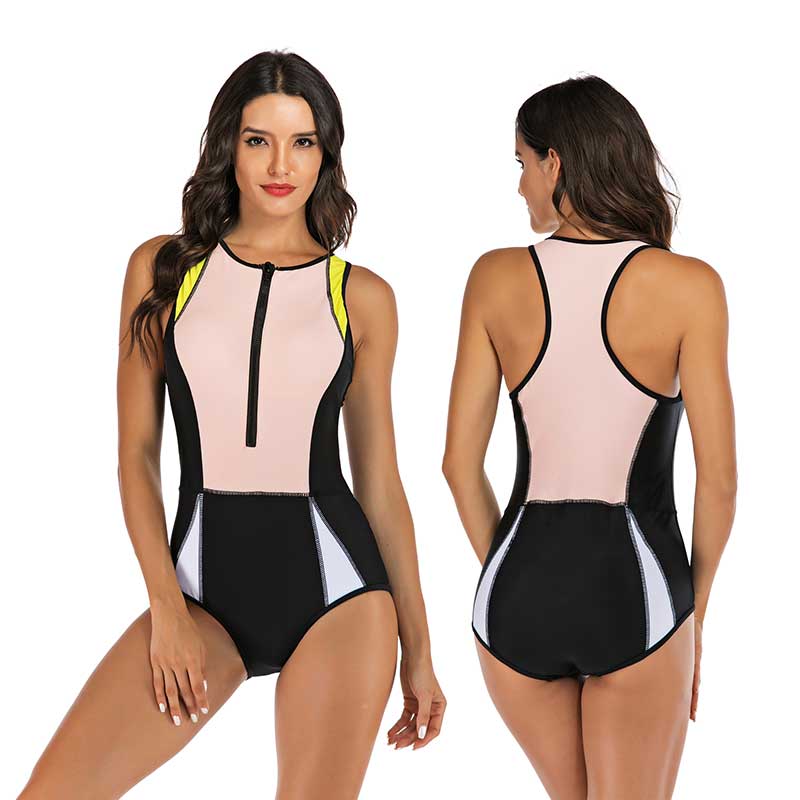 Heidi-Mode Einteiliger Sport-Badeanzug mit interessantem Design