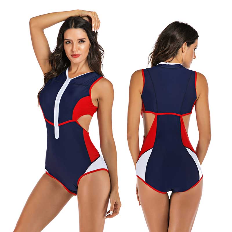 Heidi-Mode Einteiliger Sport-Badeanzug mit interessantem Design