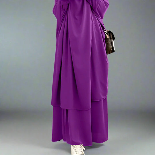 Heidi-Mode | 2 Stück Set Overhead Nida Jilbab Bede Kleid Halal Bede Kleidung