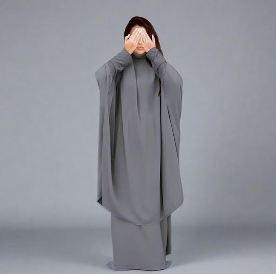 Heidi-Mode | 2 Stück Set Overhead Nida Jilbab Bede Kleid Halal Bede Kleidung