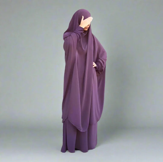 Heidi-Mode | 2 Stück Set Overhead Nida Jilbab Bede Kleid Halal Bede Kleidung