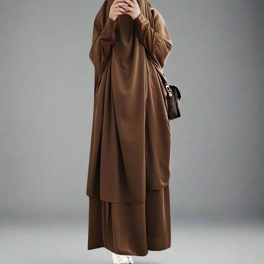 Heidi-Mode | 2 Stück Set Overhead Nida Jilbab Bede Kleid Halal Bede Kleidung