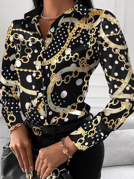 Heidi-Mode | Schicke Damenbluse mit Goldenen Details