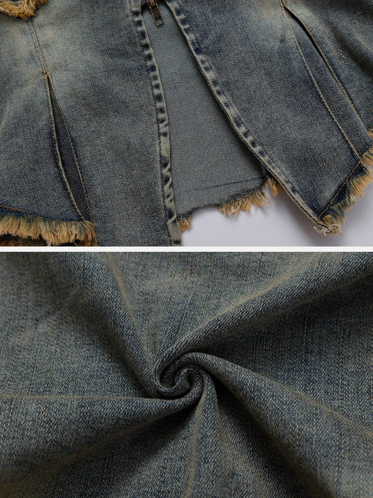 Vintage-Jeansjacke in gewaschenem Blau