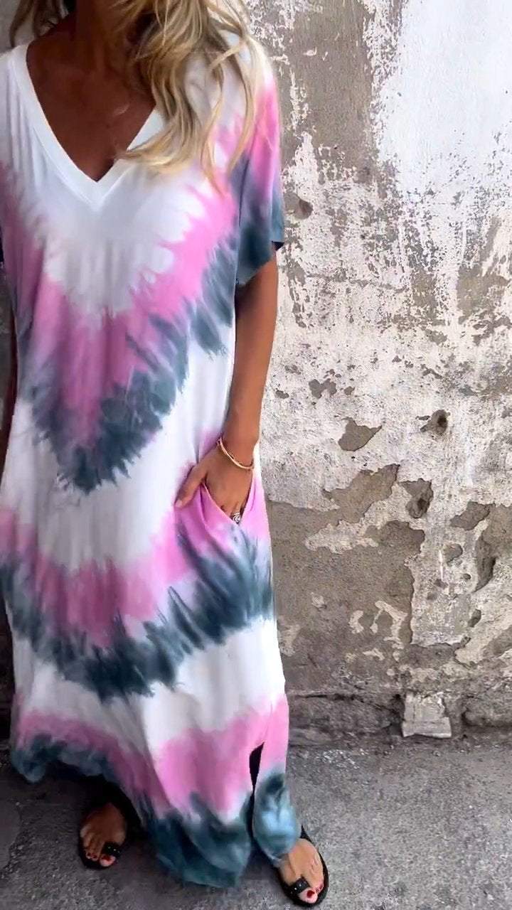 Heidi-Mode | Bequemes Tie-Dye Maxi-Kleid