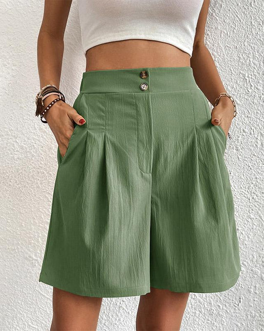 Heidi - Hoch taillierte Damen Shorts mit weitem Schnitt