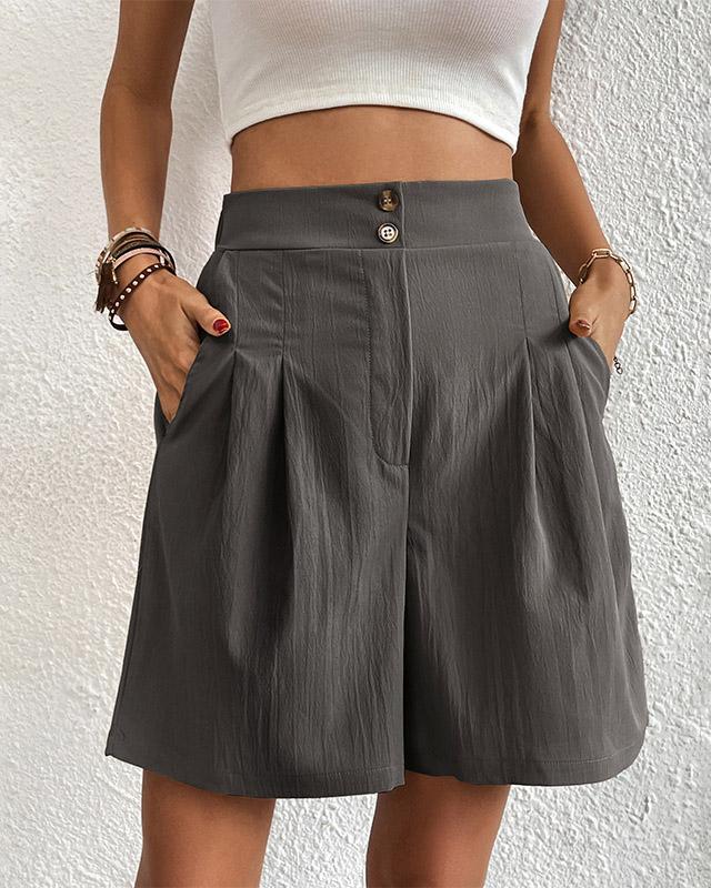 Heidi - Hoch taillierte Damen Shorts mit weitem Schnitt