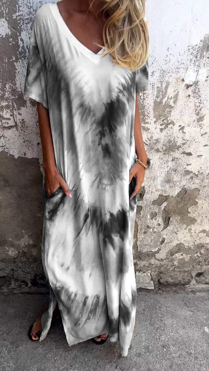 Heidi-Mode | Bequemes Tie-Dye Maxi-Kleid