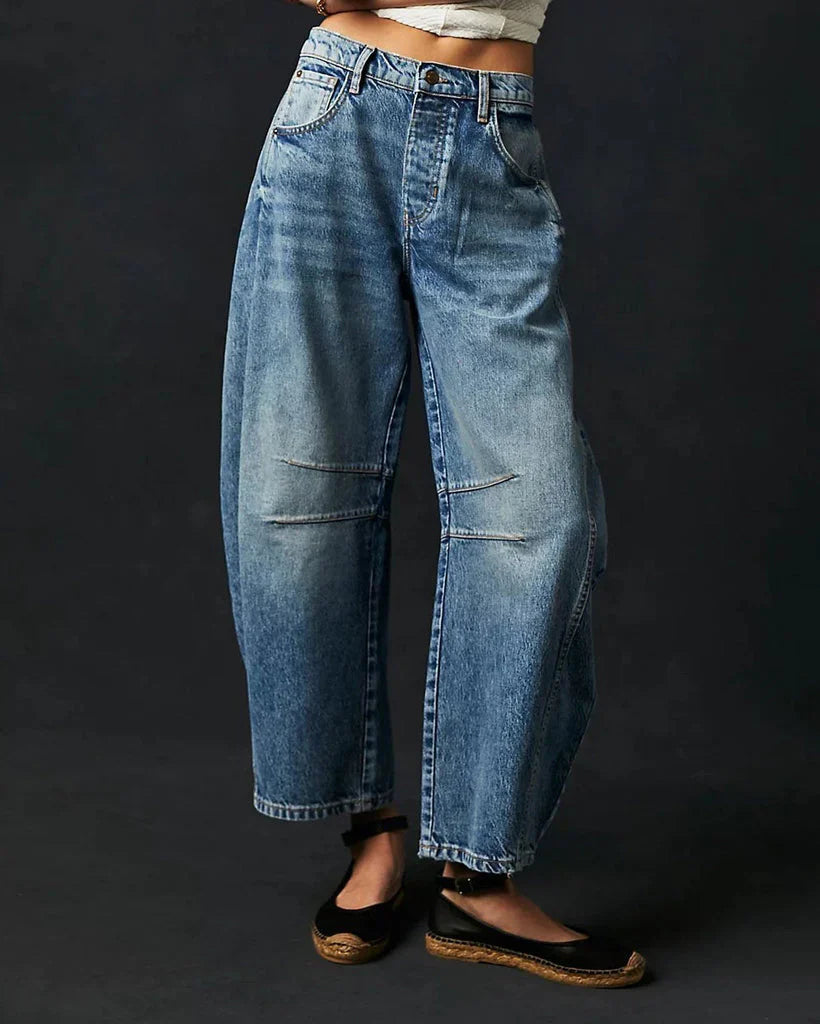 Heidi-Mode | Mid Rise Barrel Jeans für Damen