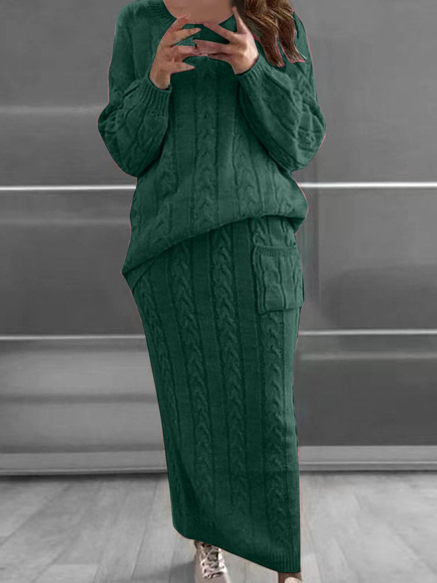 Heidi-Mode | Fashion Twist Needle Sweater Zwei Teile Kleid