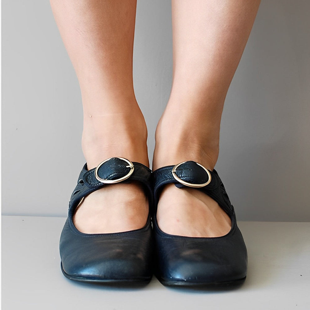 Heidi-Mode | Flache Schnallen Loafers