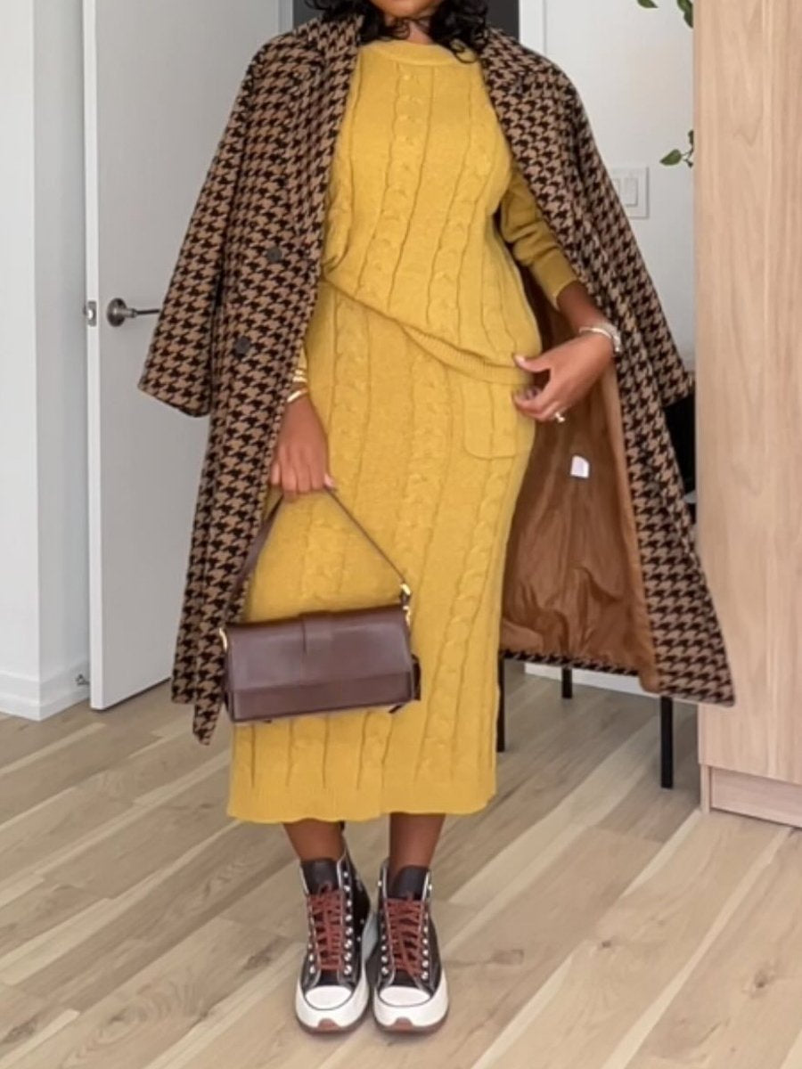 Heidi-Mode | Fashion Twist Needle Sweater Zwei Teile Kleid