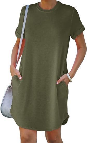Graues Shirtkleid mit Kurzarm