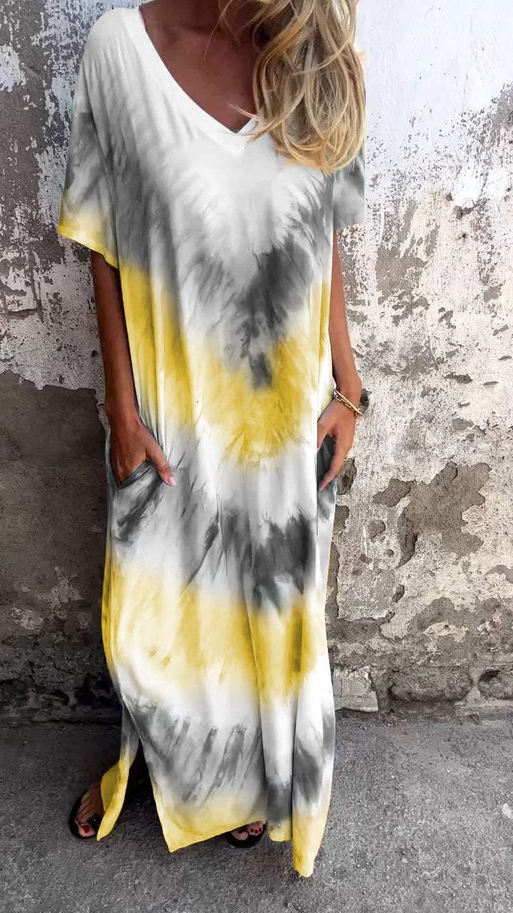 Heidi-Mode | Bequemes Tie-Dye Maxi-Kleid