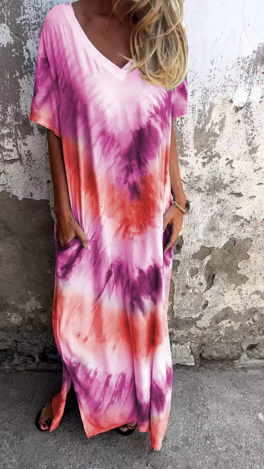 Heidi-Mode | Bequemes Tie-Dye Maxi-Kleid