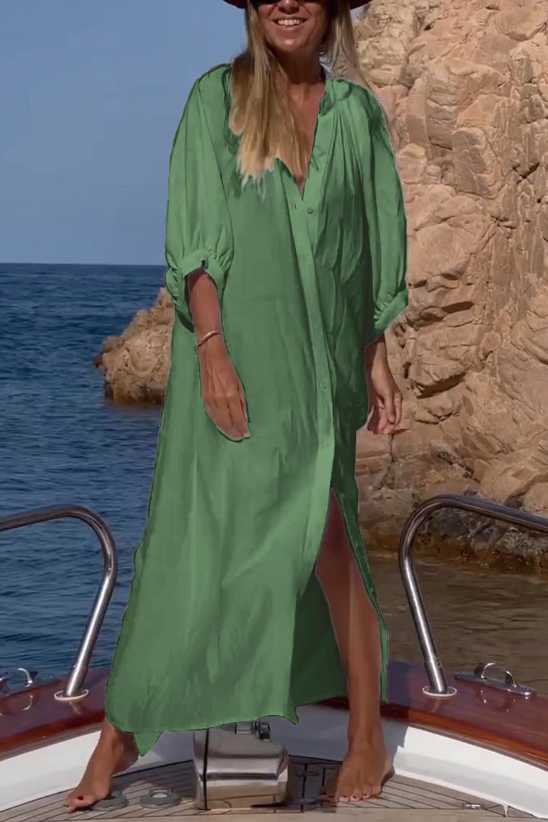 Weißes Satin V-Ausschnitt Kleid