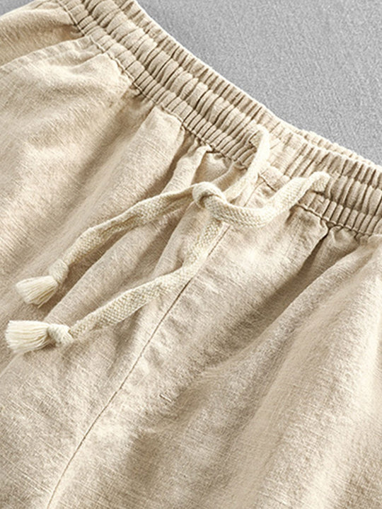 Cotton Blend Cropped Pants