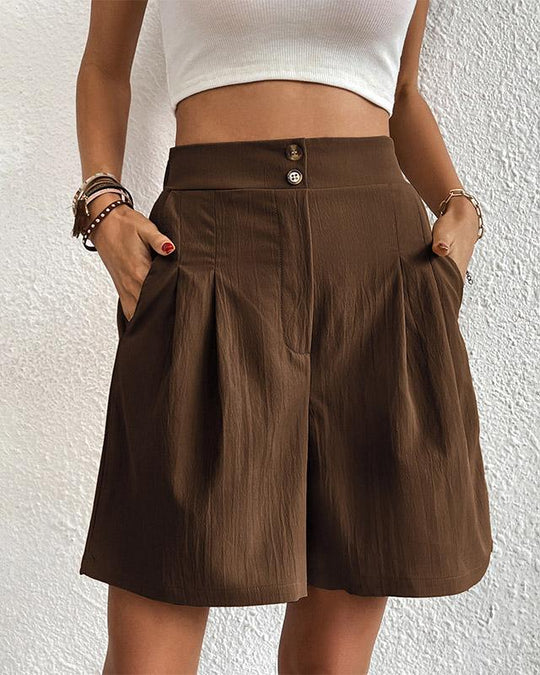 Heidi - Hoch taillierte Damen Shorts mit weitem Schnitt