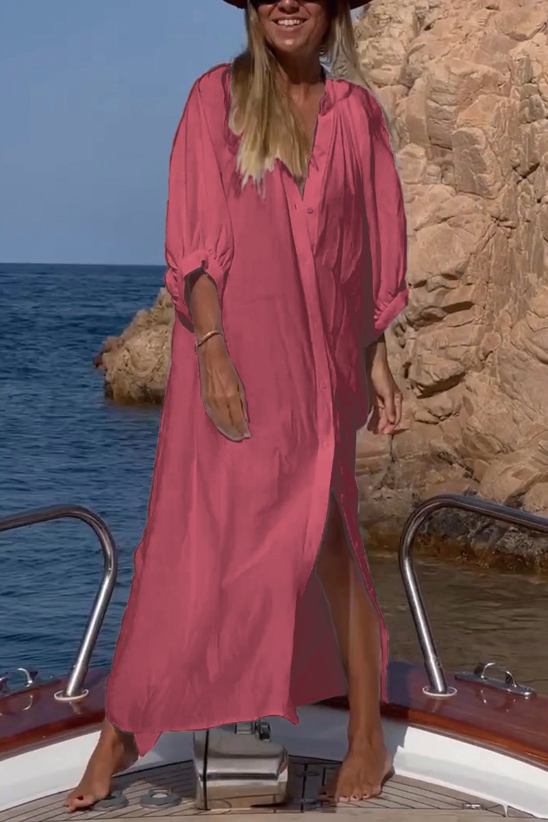 Weißes Satin V-Ausschnitt Kleid