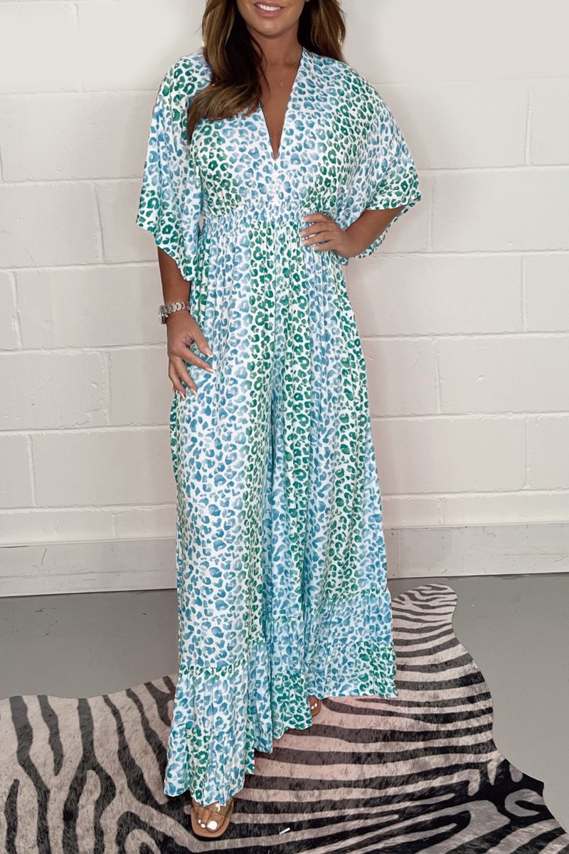 Heidi leopard wide-leg jumpsuit