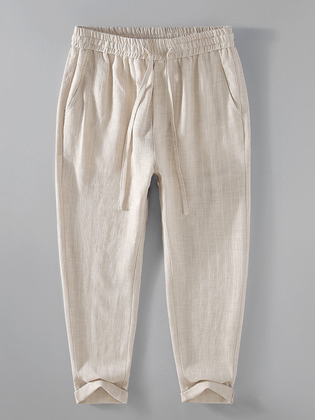 Linen Cotton Blend Cropped Pants