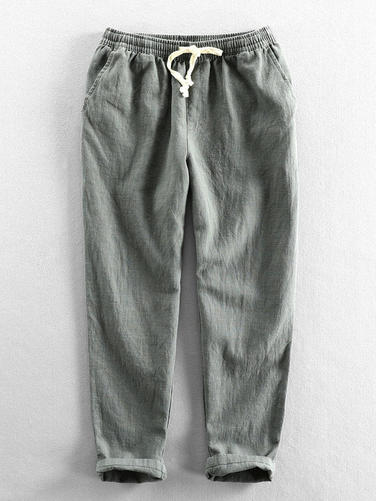 Cotton Blend Cropped Pants