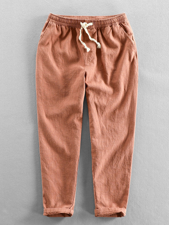 Cotton Blend Cropped Pants