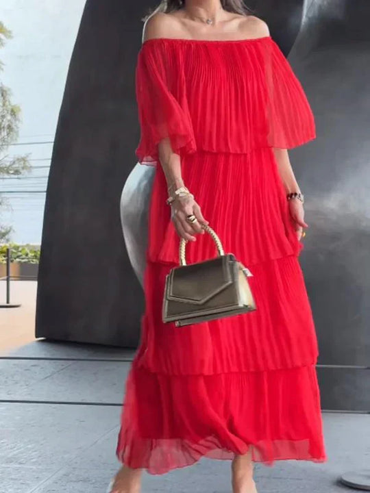 Heidi-Mode | Elegantes Langes Kleid aus Chiffon für Torte