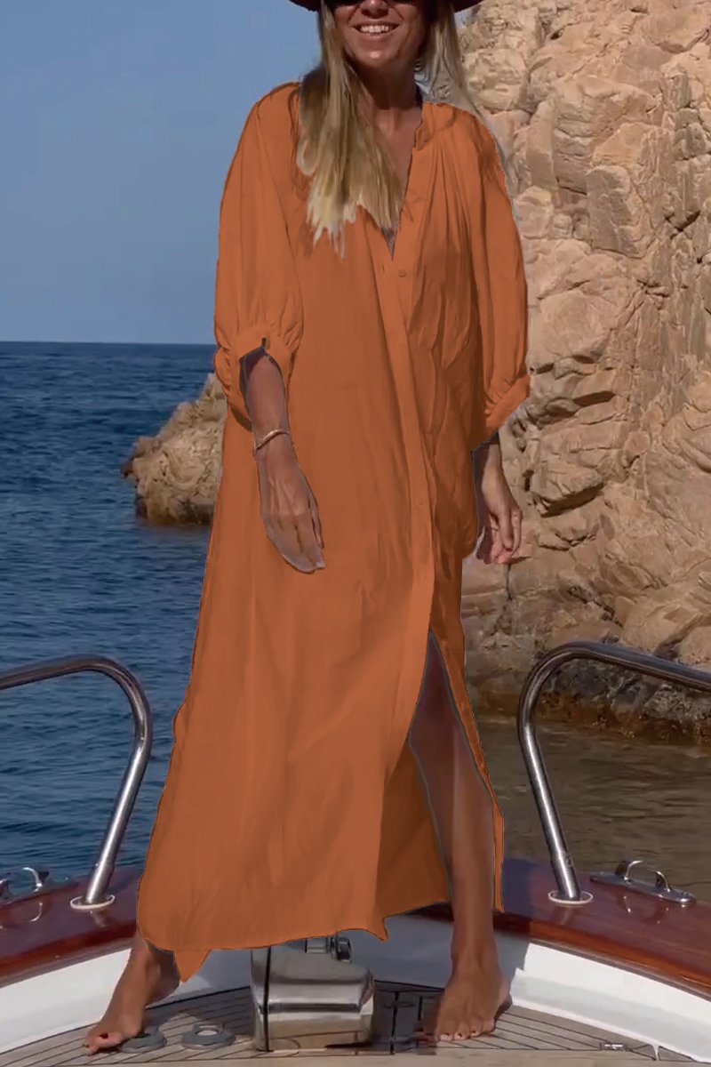 Weißes Satin V-Ausschnitt Kleid