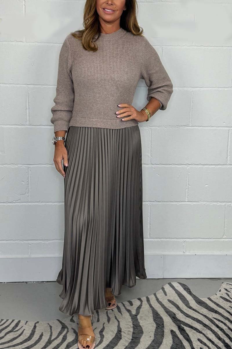 Heidi-Mode | Langer Pullover Mit Faltenrock