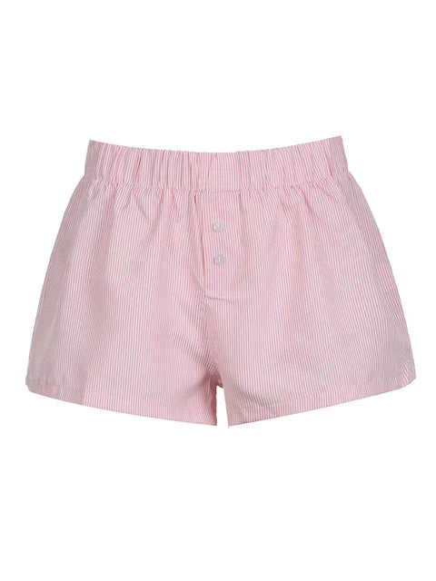 Heidi-Mode | Gestreifte Shorts mit Knopfakzenten für Frauen Nora