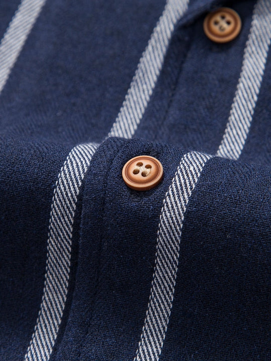 Blend Striped Cuban Shirt & Straight Leg Linen Pants