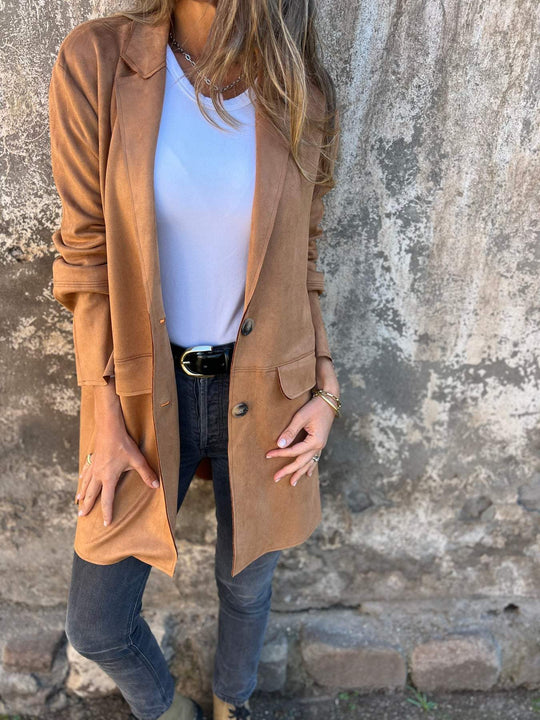 Heidi-Mode | Mantel aus Wildlederimitat