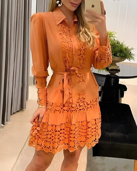 Heidi-Mode | Blusen Kleid mit Mustern & Puffärmeln