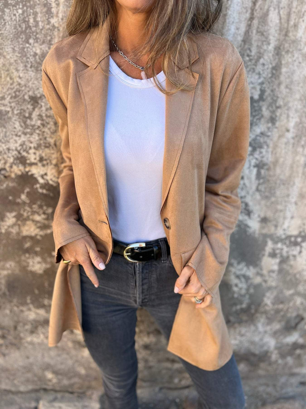 Heidi-Mode | Mantel aus Wildlederimitat