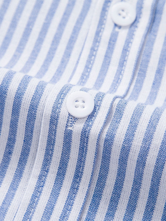 gestreiftes Button-Down-Hemd aus Baumwollmischung