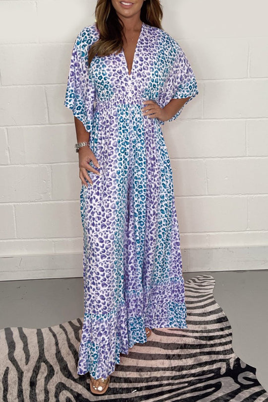 Heidi leopard wide-leg jumpsuit