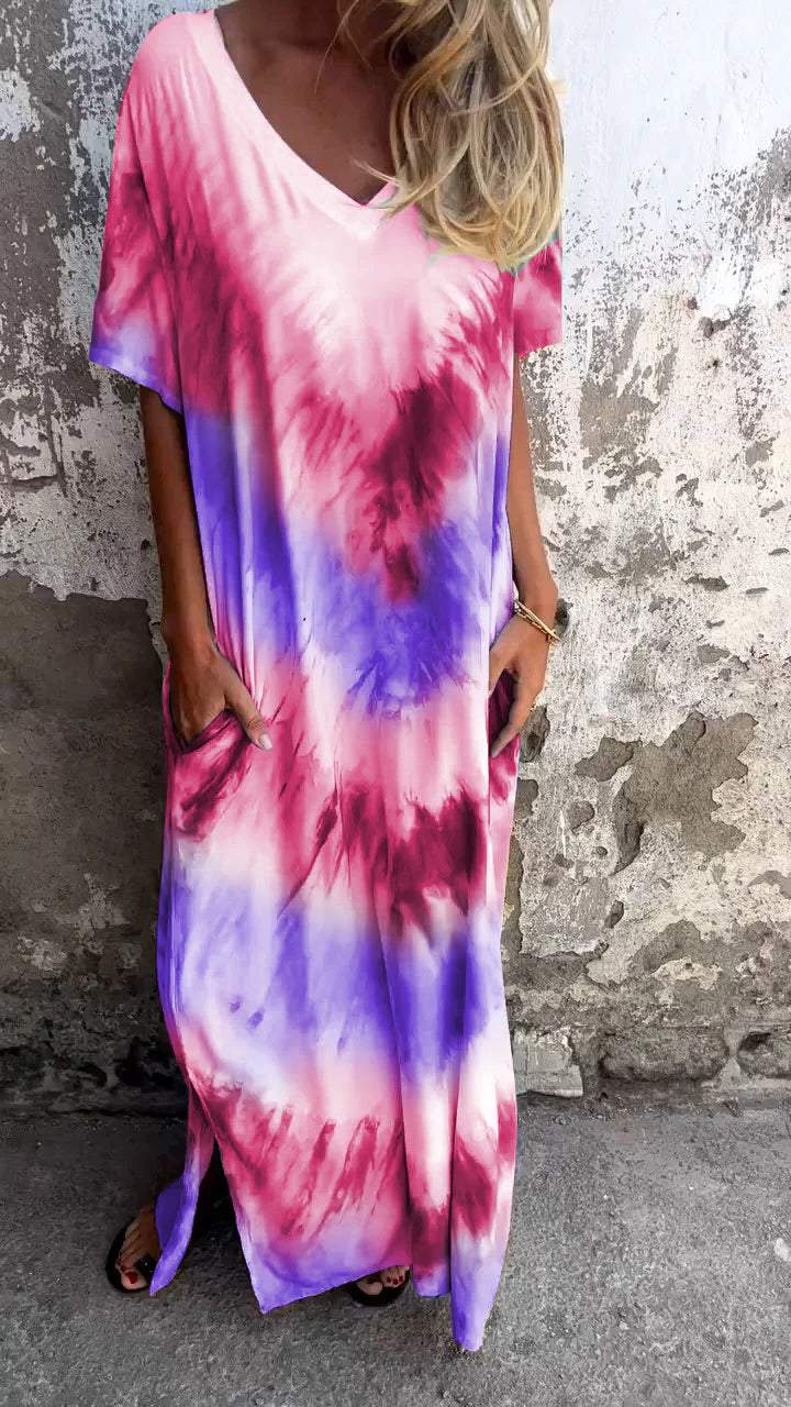 Heidi-Mode | Bequemes Tie-Dye Maxi-Kleid
