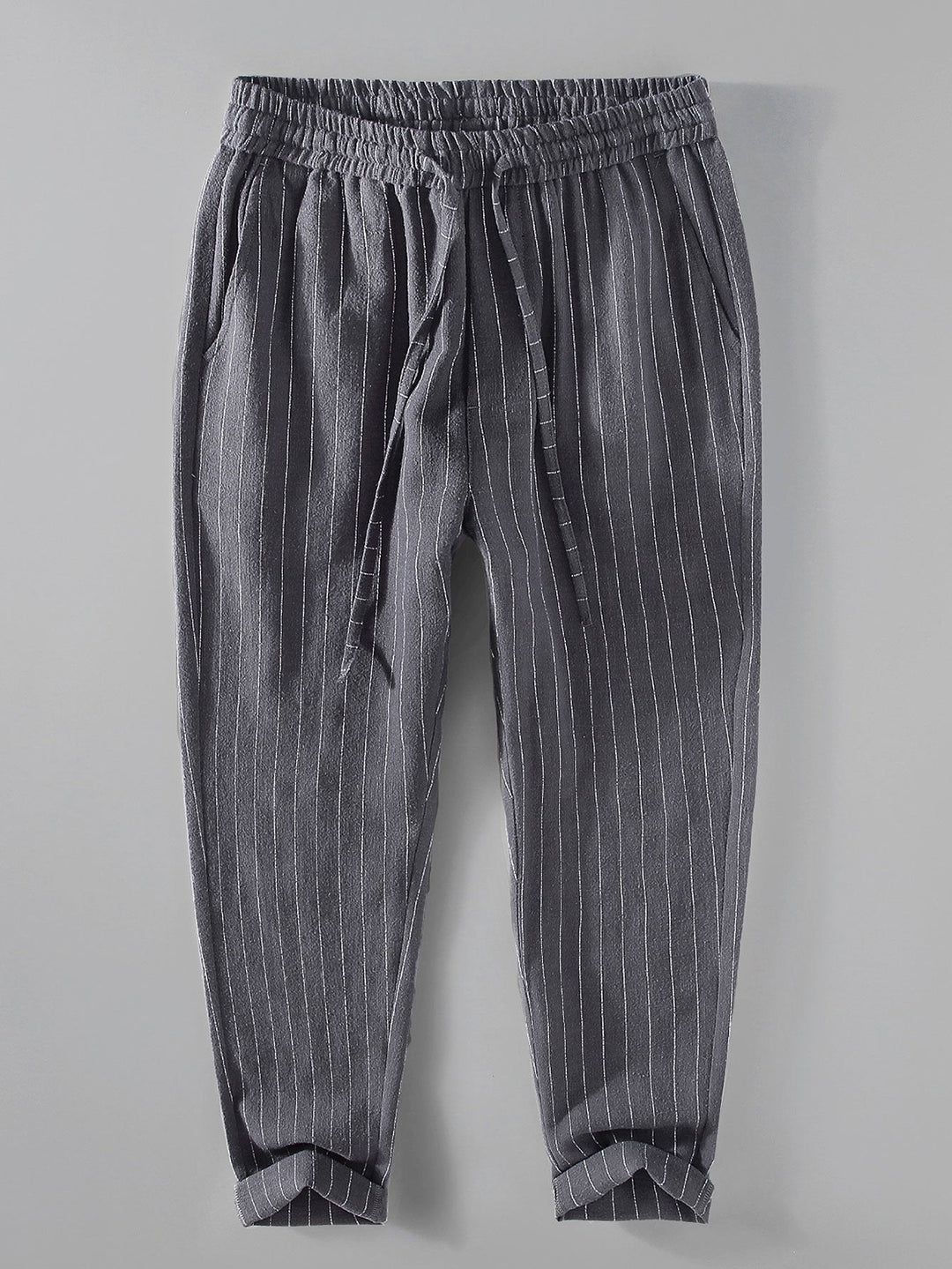 Linen Cotton Blend Cropped Pants