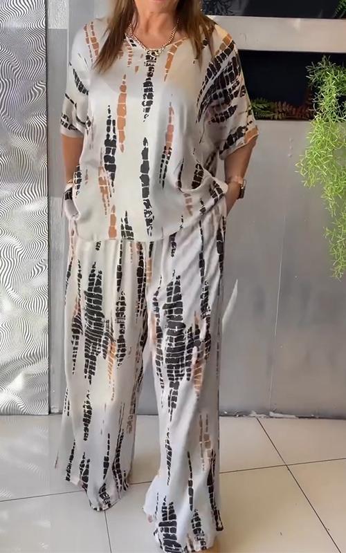 Heidi-Mode | Satin Set mit Rundem Ausschnitt