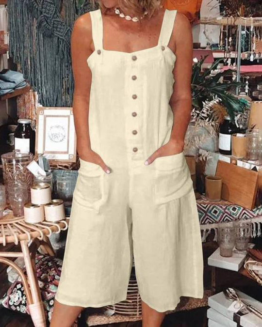 Heidi - Leinen-Baumwoll-Jumpsuit für Damen