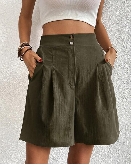 Heidi - Hoch taillierte Damen Shorts mit weitem Schnitt