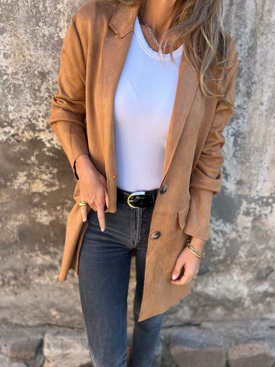 Heidi-Mode | Mantel aus Wildlederimitat