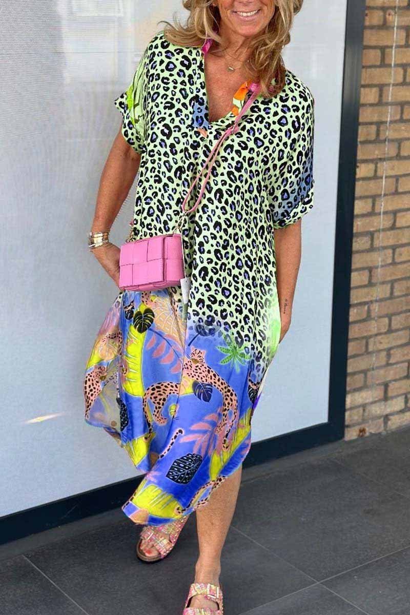 Heidi-Mode | Animal Print Midi Kleid