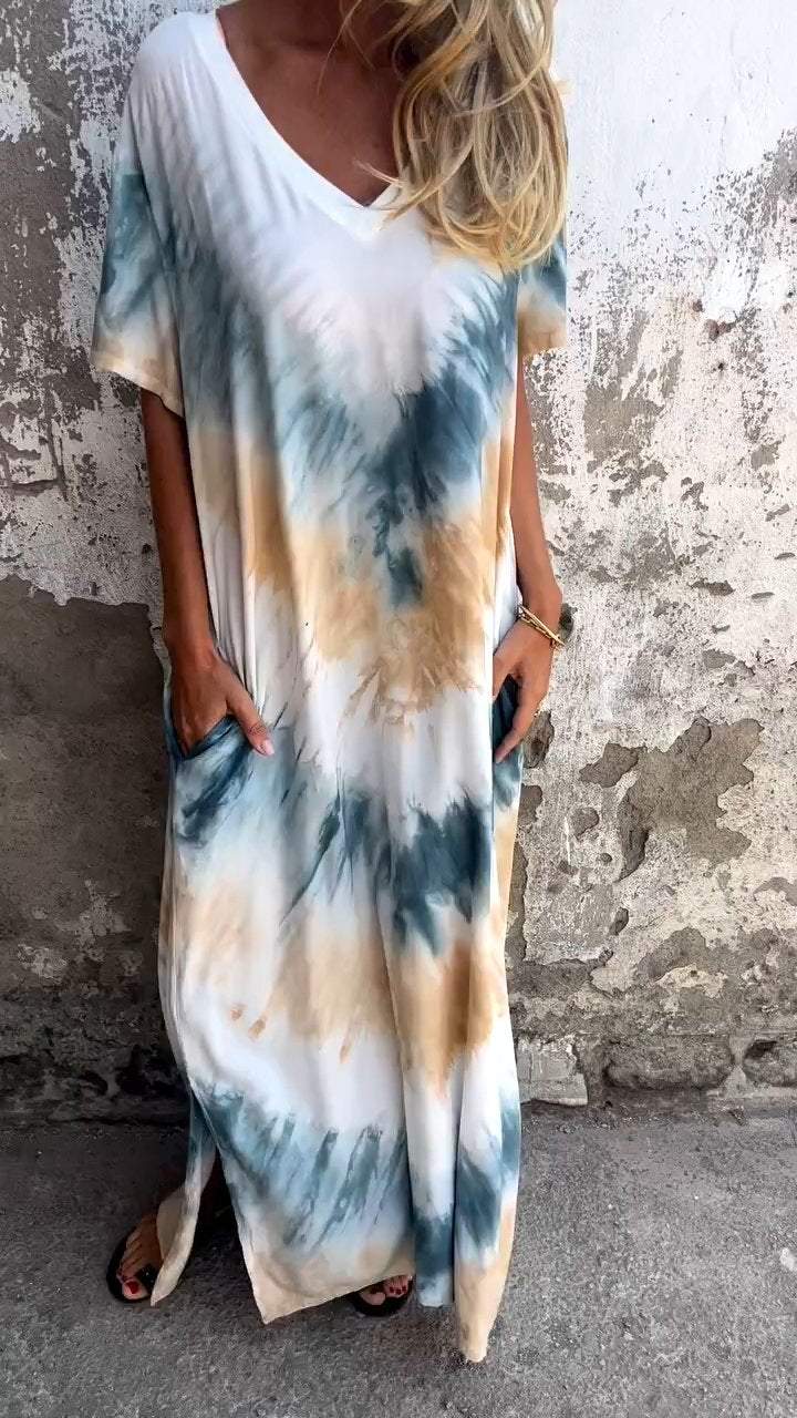 Heidi-Mode | Bequemes Tie-Dye Maxi-Kleid