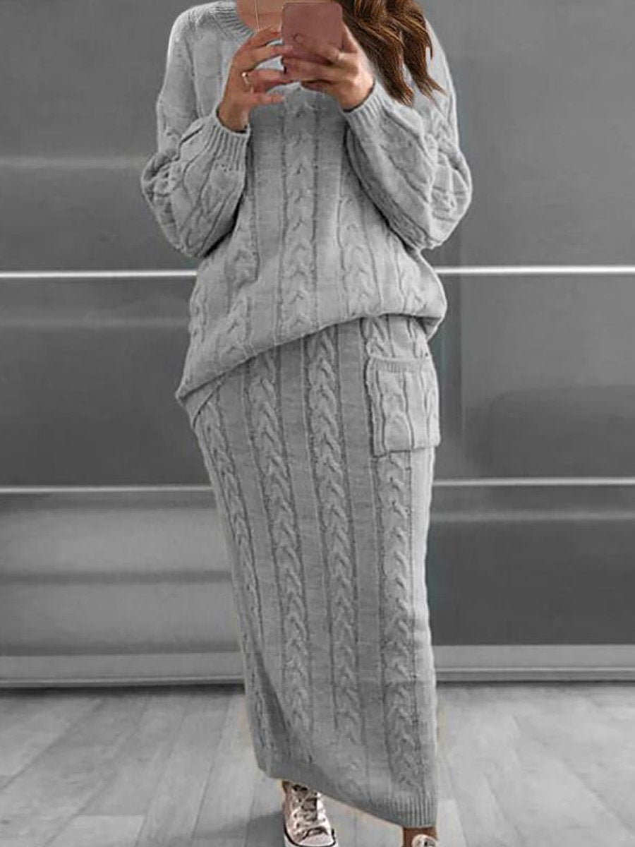 Heidi-Mode | Fashion Twist Needle Sweater Zwei Teile Kleid