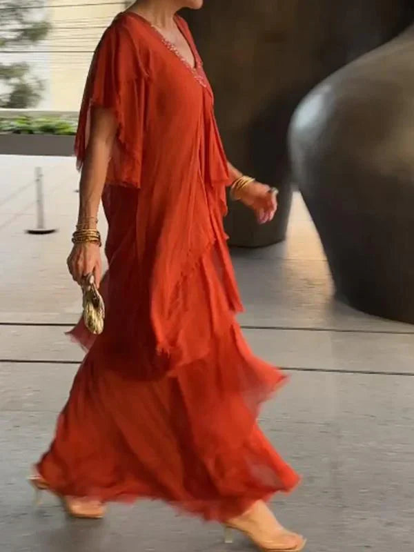 Heidi-Mode | Elegante Lange V-Ausschnitt und Mode Kuchen