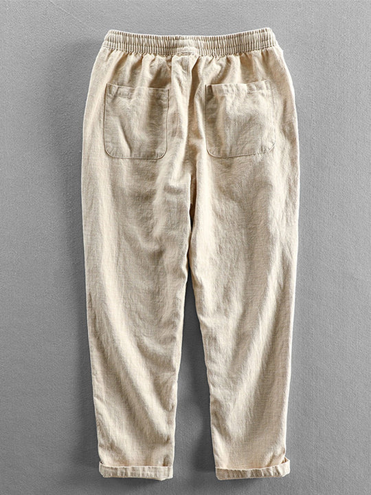 Cotton Blend Cropped Pants